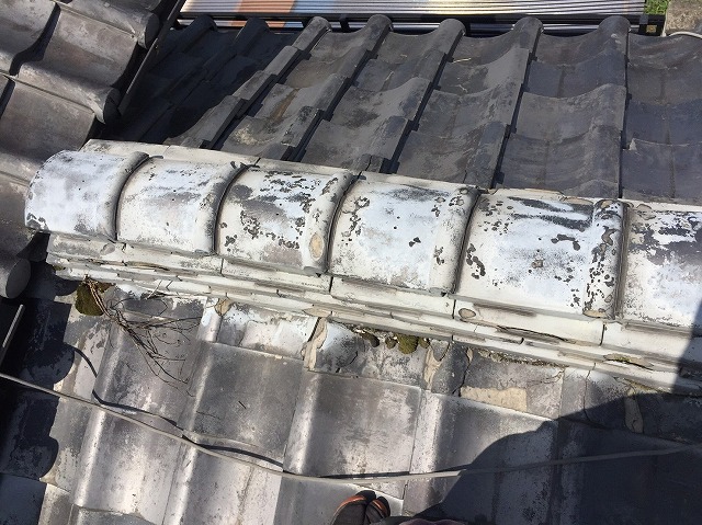 棟瓦の取り直し修理